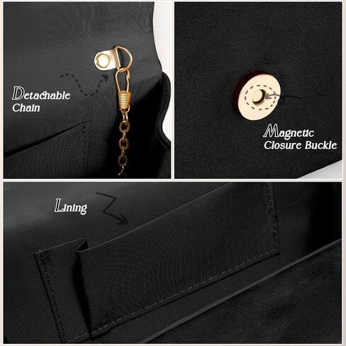 Suede Formal Evening Bag Clutch Purses for Women with Detachable Chain Evening Clutch for Wedding Cocktail Party in Kuwait