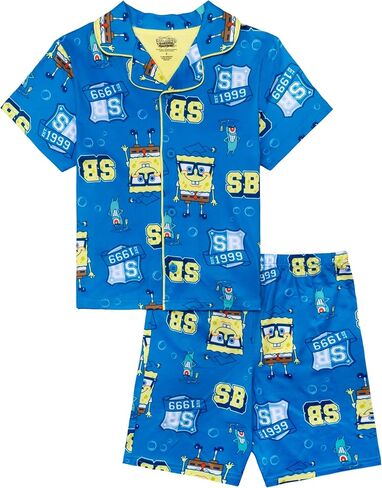 Nickelodeon Boys' 2-piece Loose-fit Button Down Matching Pajama Set, Soft & Cute for Kids in Kuwait