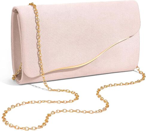 Suede Formal Evening Bag Clutch Purses for Women with Detachable Chain Evening Clutch for Wedding Cocktail Party in Kuwait