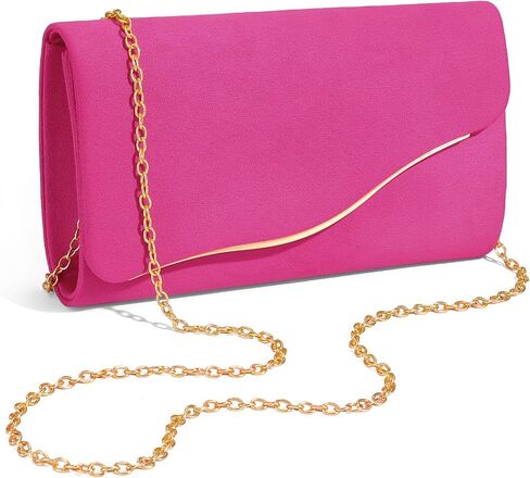 Suede Formal Evening Bag Clutch Purses for Women with Detachable Chain Evening Clutch for Wedding Cocktail Party in Kuwait