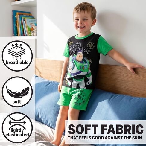 Get Trend Bluey | Disney Cars | Toy Story Boys Pajamas Set Toddlers 2 or 4 Pc Short Sleeve Top & Shorts Summer PJs Sleepwear in Kuwait