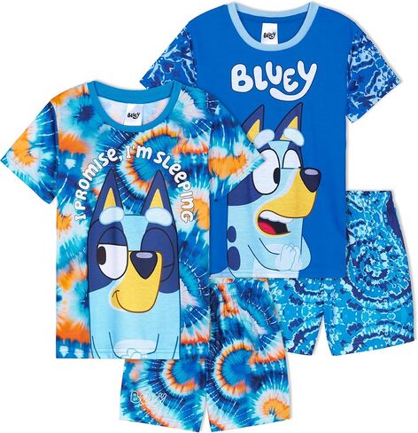 Get Trend Bluey | Disney Cars | Toy Story Boys Pajamas Set Toddlers 2 or 4 Pc Short Sleeve Top & Shorts Summer PJs Sleepwear in Kuwait