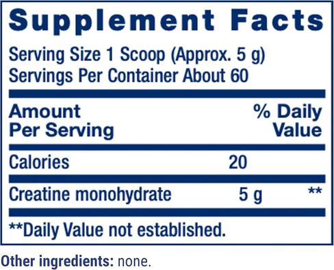 مسحوق الكرياتين لإطالة الحياة، دعم العضلات، مونوهيدرات الكرياتين، أداء التمرين والتعافي، خالي من الغلوتين، غير معدل وراثيًا، مزيج سهل، بدون نكهة، الوزن الصافي. 300 جرام in Kuwait