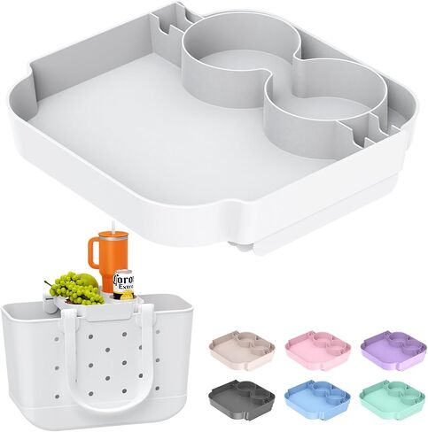 ZHANDEYUA Beach Bag Tray Accessory Compatibility with Bogg Bag And Simple Modern Large Beach Bag beach bags for women Storage Desk (Colour: White) in Saudi Arabia