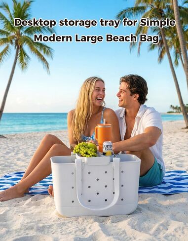 ZHANDEYUA Beach Bag Tray Accessory Compatibility with Bogg Bag And Simple Modern Large Beach Bag beach bags for women Storage Desk (Colour: White) in Saudi Arabia