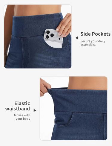 THE GYM PEOPLE Women's High Waist Stretchy Denim Skirt Knee Length Slim Fit Pencil Jean Skirt Back Slit with Pockets in Saudi Arabia