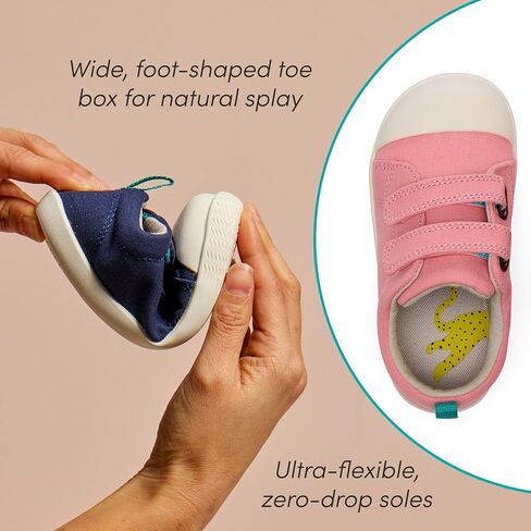 Ten Little Eco Canvas Kids & Toddler Shoes - APMA-Accepted, Lightweight, Breathable, 100% Recycled Cotton Kids Shoes - Non-Slip, Wide Toe Box, Zero-Drop, Flexible Toddler Sneakers in Saudi Arabia