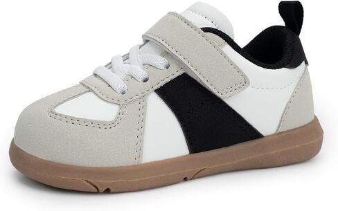 SKYWHEEL Toddler Boy Shoes Casual Sneakers with Water and Stain Resistant PU Upper Hook and Loop Easy On and Off Wide Toe Box Lightweight Non-Slip Sole for Daily Wear Running Walking School Travel in Kuwait