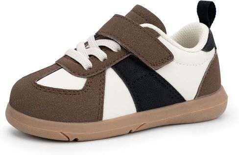 SKYWHEEL Toddler Boy Shoes Casual Sneakers with Water and Stain Resistant PU Upper Hook and Loop Easy On and Off Wide Toe Box Lightweight Non-Slip Sole for Daily Wear Running Walking School Travel in Kuwait