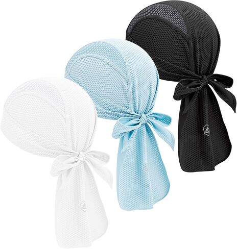 GXCROR قبعة جمجمة تبريد Durag Bandana، لفافة رأس ماصة للعرق لركوب الدراجات والجري والدراجات النارية، خرقة دو قابلة للتنفس in Kuwait