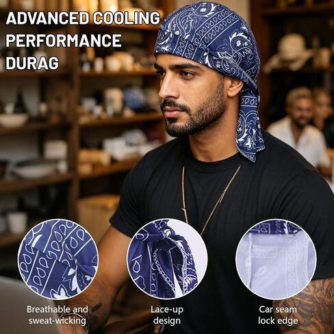 6PCS Paisley Cooling Headscarf Cap elastic cycling sports cap cooling head scarf men and Women in Saudi Arabia