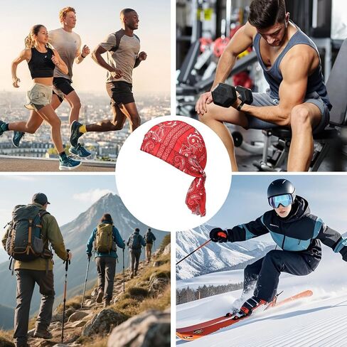 6PCS Paisley Cooling Headscarf Cap elastic cycling sports cap cooling head scarf men and Women in Saudi Arabia