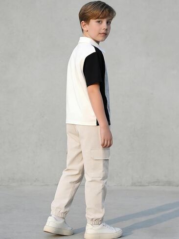 3-Pack Boys Quick Dry Cargo Pants, Lightweight Athletic Joggers Outdoor Hiking Sweatpants for Kids Size 8-12Y in Saudi Arabia