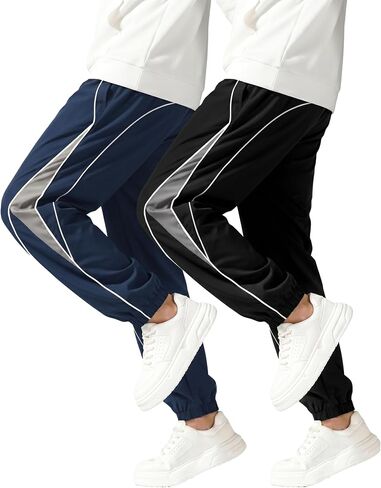 3-Pack Boys Quick Dry Cargo Pants, Lightweight Athletic Joggers Outdoor Hiking Sweatpants for Kids Size 8-12Y in Kuwait