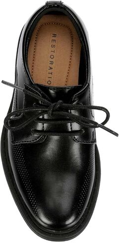 Restoration Lil Charles - Boys Toddler-Little Kid Lace-Up Oxford Dress Shoes Black, Size 10.0 Medium Width in Saudi Arabia