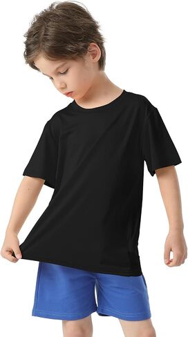 6 Pack Boys Shirts Quick Dry Boys T Shirts Kids Short Sleeve Active Tops Youth Athletic Moisture Wicking Tee Shirts 5-16Y in Kuwait