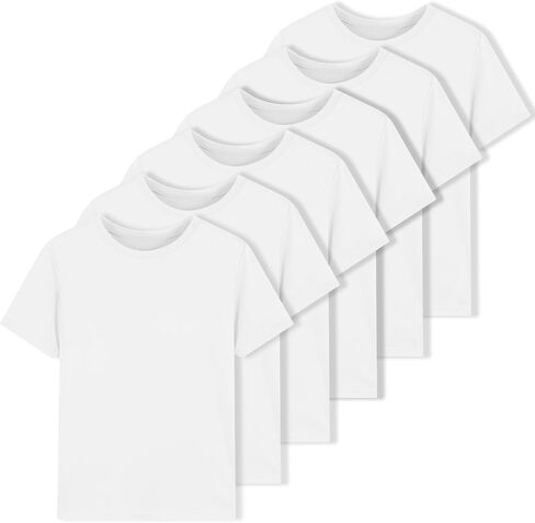 6 Pack Boys Shirts Quick Dry Boys T Shirts Kids Short Sleeve Active Tops Youth Athletic Moisture Wicking Tee Shirts 5-16Y in Kuwait