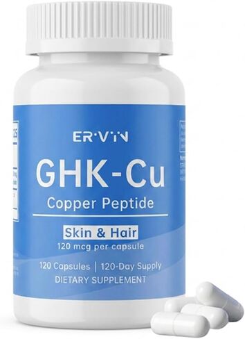 Erivyn GHK-Cu Peptide Supplement, Copper Peptides for Hair & Skin Support, 120 mcg GHK-Cu per Capsule, 120 Vegan Capsules in Saudi Arabia