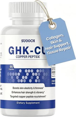 GHK-Cu Copper Peptide Supplement - Pure GHK-Cu Copper Peptide 120mcg, Systemic Collagen & Skin Support, Improved Hair Thickness & Tissue Repair, Zinc-Free for Custom Stacking - 90 Capsules in Saudi Arabia