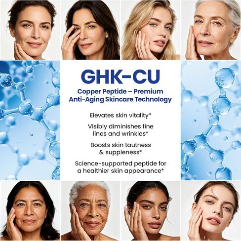 GHK-Cu Copper Peptide Supplement - Pure GHK-Cu Copper Peptide 120mcg, Systemic Collagen & Skin Support, Improved Hair Thickness & Tissue Repair, Zinc-Free for Custom Stacking - 90 Capsules in Saudi Arabia