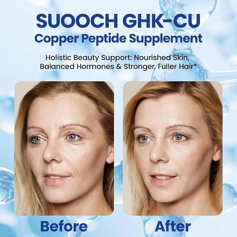 GHK-Cu Copper Peptide Supplement - Pure GHK-Cu Copper Peptide 120mcg, Systemic Collagen & Skin Support, Improved Hair Thickness & Tissue Repair, Zinc-Free for Custom Stacking - 90 Capsules in Saudi Arabia