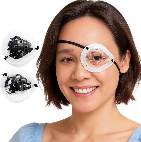 AMZVIO Clear Eye Shield After Surgery 2 Pack Medical Eye Patch Hard Plastic Eye Cover with Adjustable Strap & Soft Silicone Edge,Comfortable Eye Protection for Sleeping in Saudi Arabia