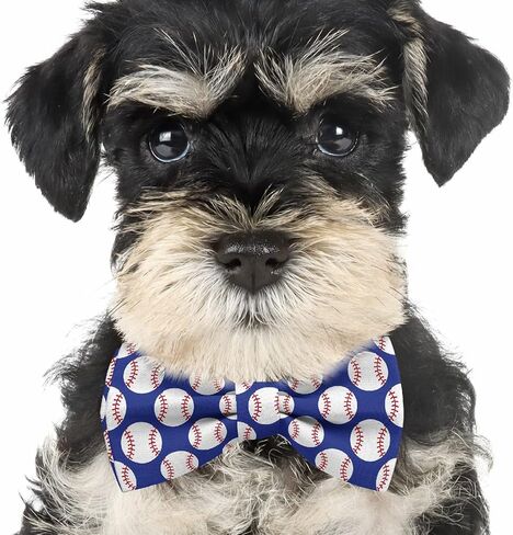 Adjustable Pre-tied bow tie for toddler Boys (Baseball Pattern) Elegant Cute Bowties for Dogs Cats Pets in Kuwait