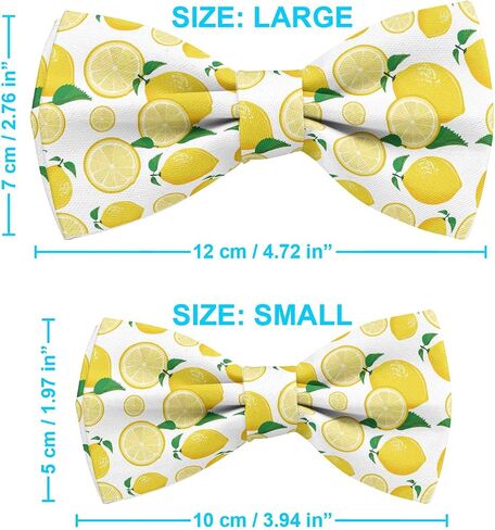 Pre-Tied Bow-Tie (Lemon 2 Pattern) Adjustable Bowties for Kids, Toddlers, Adults, Dogs, Cats, Pets in Saudi Arabia