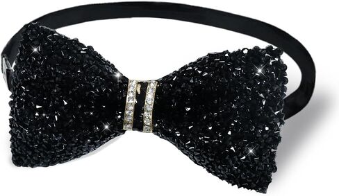 Bow Ties for Boys Girls, Pre-tied Adjustable Kids Bow Tie with Crystal Boys Bowties for School Graduation Party in Kuwait