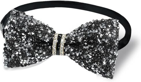 Bow Ties for Boys Girls, Pre-tied Adjustable Kids Bow Tie with Crystal Boys Bowties for School Graduation Party in Kuwait