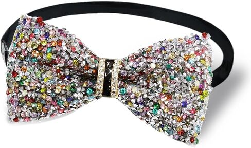Bow Ties for Boys Girls, Pre-tied Adjustable Kids Bow Tie with Crystal Boys Bowties for School Graduation Party in Kuwait