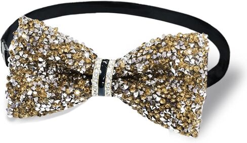 Bow Ties for Boys Girls, Pre-tied Adjustable Kids Bow Tie with Crystal Boys Bowties for School Graduation Party in Kuwait