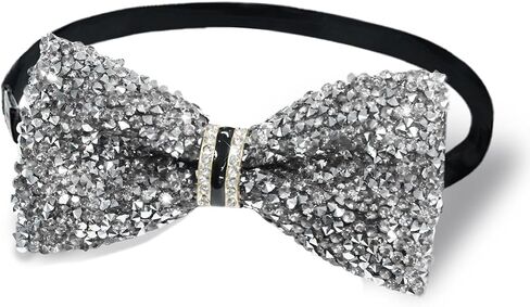 Bow Ties for Boys Girls, Pre-tied Adjustable Kids Bow Tie with Crystal Boys Bowties for School Graduation Party in Kuwait