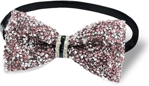 Bow Ties for Boys Girls, Pre-tied Adjustable Kids Bow Tie with Crystal Boys Bowties for School Graduation Party in Kuwait