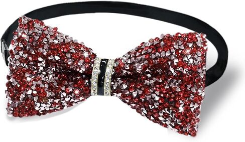 Bow Ties for Boys Girls, Pre-tied Adjustable Kids Bow Tie with Crystal Boys Bowties for School Graduation Party in Kuwait