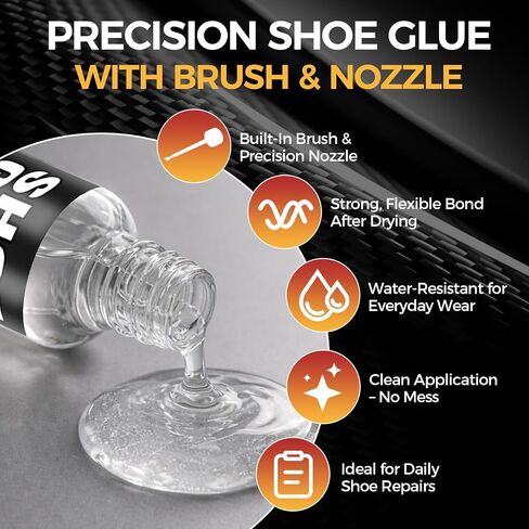 Shoe Glue 30g, Waterproof Clear Shoe Sole Repair Adhesive, Heavy Duty Shoes Glue Fixes Cracks and Debond, Clear-Drying Leather Repair Glue Kit for, Boots, Leather, Sneakers, Rubber, Canvas in Saudi Arabia