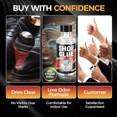 Shoe Glue 30g, Waterproof Clear Shoe Sole Repair Adhesive, Heavy Duty Shoes Glue Fixes Cracks and Debond, Clear-Drying Leather Repair Glue Kit for, Boots, Leather, Sneakers, Rubber, Canvas in Saudi Arabia
