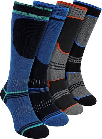 4 Pairs Boys Thermal Knee High Ski Socks | Sock Snob | Snowboarding Socks For Kids in Saudi Arabia