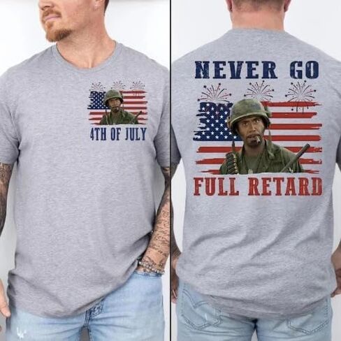 Never Go Full Retard 4th of July T Shirt, Patriotic American Flag Tee, Independence Day. in Kuwait