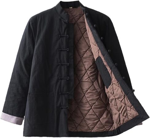 GVILTY Winter Warm Tang Suit Chinese Traditional Clothing, Man Kung Fu Clothing Tops Martial Art Jacket Coats in Saudi Arabia