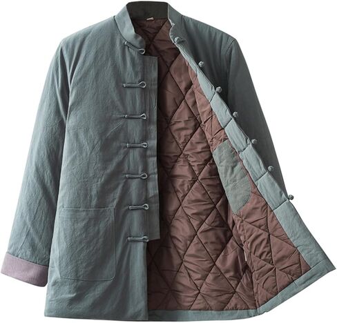 GVILTY Winter Warm Tang Suit Chinese Traditional Clothing, Man Kung Fu Clothing Tops Martial Art Jacket Coats in Saudi Arabia