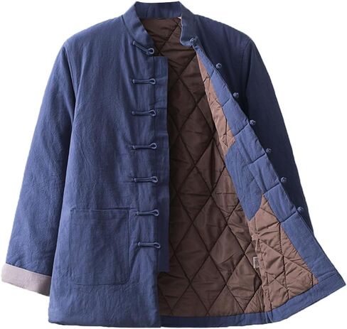 GVILTY Winter Warm Tang Suit Chinese Traditional Clothing, Man Kung Fu Clothing Tops Martial Art Jacket Coats in Saudi Arabia