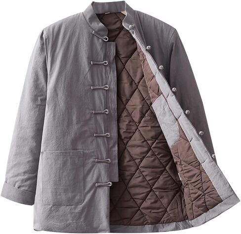 GVILTY Winter Warm Tang Suit Chinese Traditional Clothing, Man Kung Fu Clothing Tops Martial Art Jacket Coats in Saudi Arabia