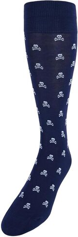 Trafalgar Men's Rodger Skull and Cross Bones Mercerized Cotton Mid-Calf Socks in Saudi Arabia