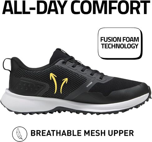 Puma Golf Men's Fusion Grip 6 Golf Shoe, Puma Black-Asphalt, 14 in Kuwait