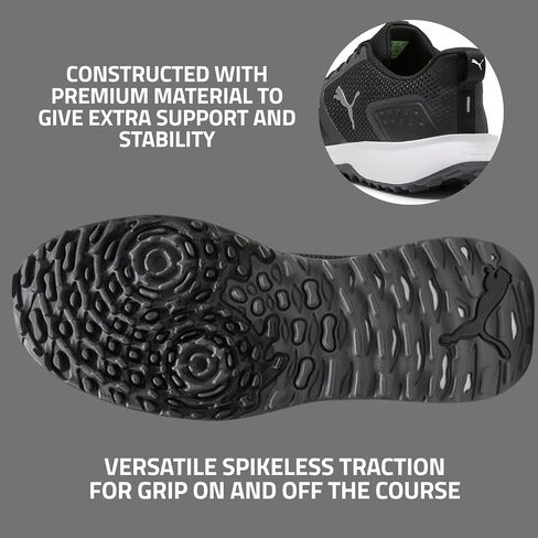 Puma Golf Men's Fusion Grip 6 Golf Shoe, Puma Black-Asphalt, 14 in Kuwait