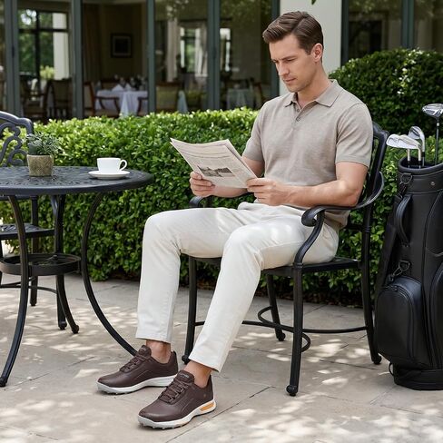 FitVille Wide & Extra Wide Spikeless Golf Shoes for Men, Professional Outdoor Water Resistant Golf Shoes Men for Course | Pro-GreenEase V5 in Kuwait