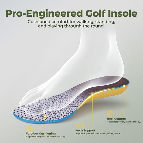 FitVille Wide & Extra Wide Spikeless Golf Shoes for Men, Professional Outdoor Water Resistant Golf Shoes Men for Course | Pro-GreenEase V5 in Kuwait