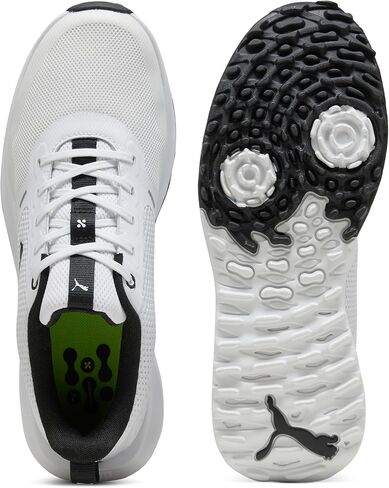 Puma Golf Men's Fusion Grip 6 Golf Shoe, Puma White-Puma Black, 8.5 in Kuwait