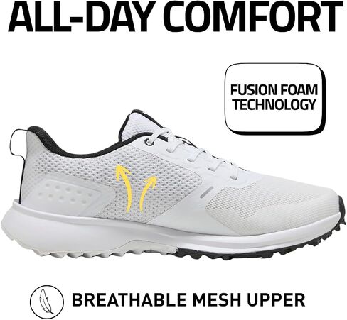 حذاء جولف فيوجن جريب 6 للرجال من بوما جولف، Puma White-Puma Black، 13 in Kuwait